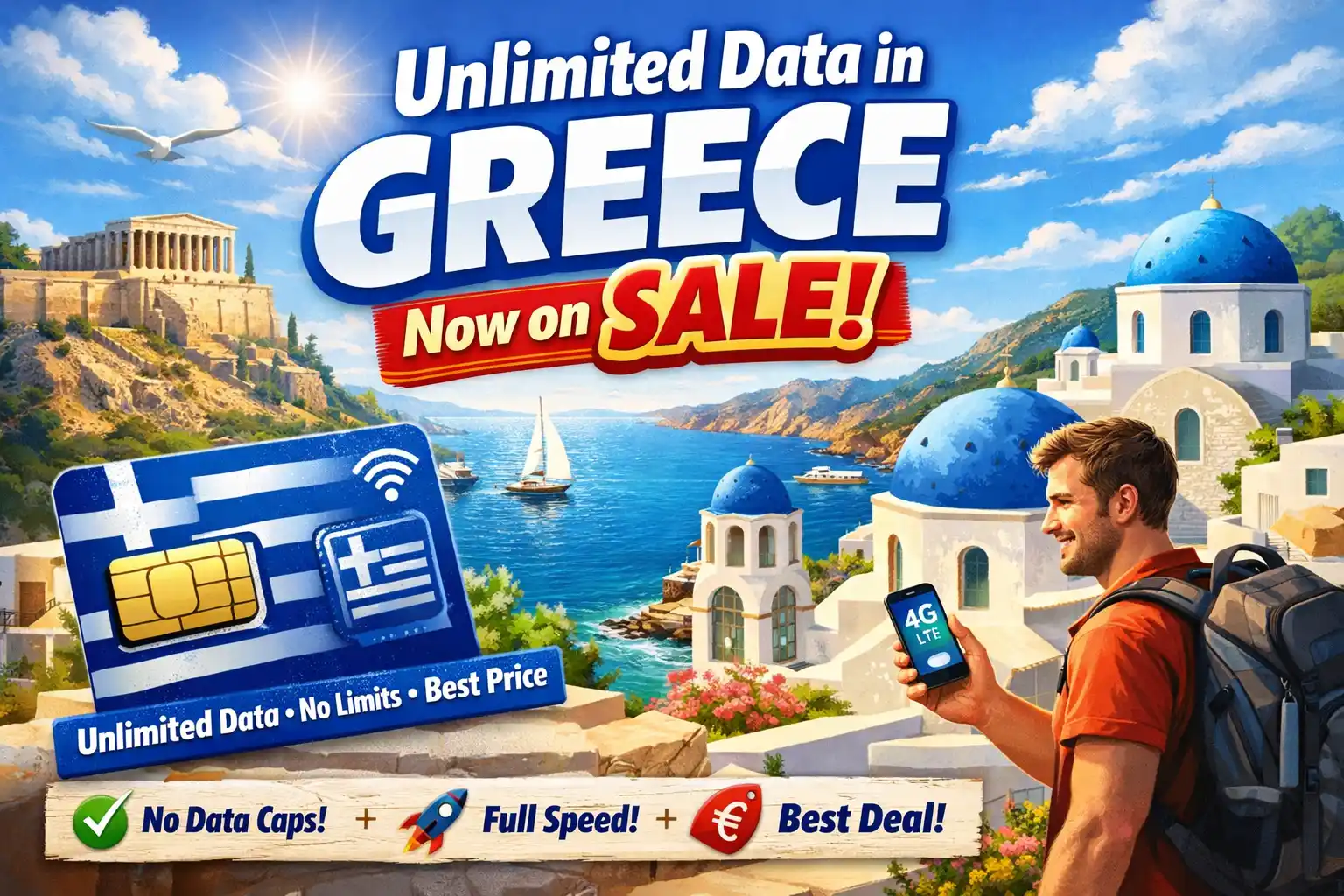 Unlimited Data in Greece – Now on SALE!